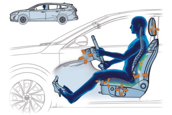 Besonders ergonomische Autositze haben eine Vielzahl individueller Anpassungsmöglichkeiten, um den Rücken zu schonen und Schmerzen zu vermeiden.